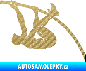 Samolepka Skok o tyči 001 levá atletika 3D karbon zlatý