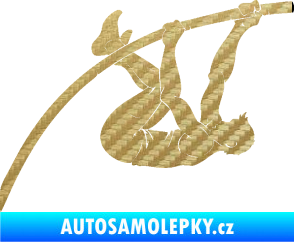 Samolepka Skok o tyči 001 pravá atletika 3D karbon zlatý