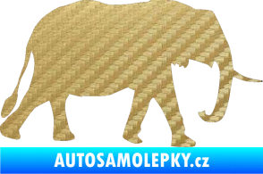 Samolepka Slon 014 pravá 3D karbon zlatý
