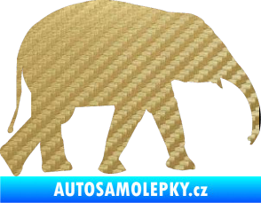 Samolepka Slon 017 pravá 3D karbon zlatý