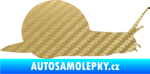 Samolepka Šnek 001 pravá 3D karbon zlatý