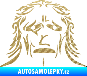 Samolepka Sněžný muž 3D karbon zlatý