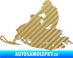 Samolepka Sněžný skútr 001 levá 3D karbon zlatý