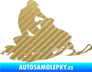 Samolepka Sněžný skútr 001 pravá 3D karbon zlatý