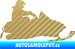 Samolepka Sněžný skútr 002 pravá 3D karbon zlatý