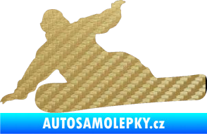 Samolepka Snowboard 001 levá 3D karbon zlatý