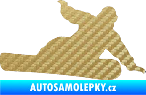 Samolepka Snowboard 001 pravá 3D karbon zlatý