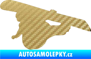 Samolepka Snowboard 007 levá 3D karbon zlatý