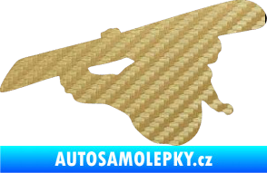 Samolepka Snowboard 007 pravá 3D karbon zlatý