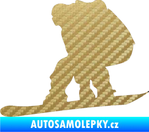 Samolepka Snowboard 010 levá 3D karbon zlatý