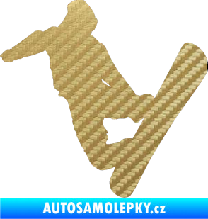 Samolepka Snowboard 020 levá 3D karbon zlatý