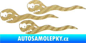 Samolepka Spermie levá 3D karbon zlatý
