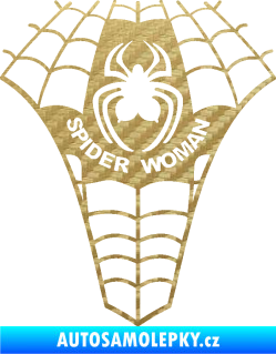 Samolepka Spider woman pavoučí žena 3D karbon zlatý