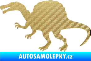 Samolepka Spinosaurus 001 levá 3D karbon zlatý