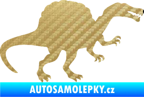 Samolepka Spinosaurus 001 pravá 3D karbon zlatý