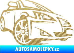 Samolepka Sportovní auto 001 pravá 3D karbon zlatý