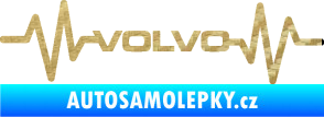 Samolepka Srdeční tep 020 volvo 3D karbon zlatý