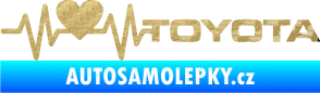 Samolepka Srdeční tep 023 pravá toyota 3D karbon zlatý