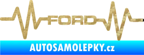 Samolepka Srdeční tep 027 Ford 3D karbon zlatý