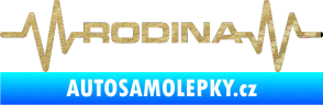 Samolepka Srdeční tep 032 rodina 3D karbon zlatý