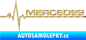 Samolepka Srdeční tep 035 pravá mercedes 3D karbon zlatý
