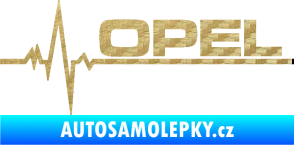 Samolepka Srdeční tep 036 pravá Opel 3D karbon zlatý