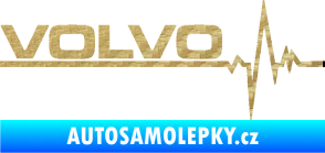 Samolepka Srdeční tep 037 levá Volvo 3D karbon zlatý