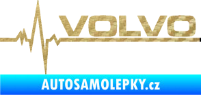 Samolepka Srdeční tep 037 pravá Volvo 3D karbon zlatý