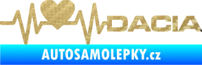 Samolepka Srdeční tep 045 pravá Dacia 3D karbon zlatý