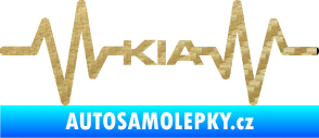 Samolepka Srdeční tep 049 Kia 3D karbon zlatý