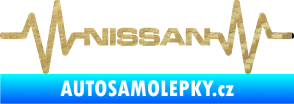 Samolepka Srdeční tep 051 Nissan 3D karbon zlatý