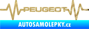 Samolepka Srdeční tep 053 Peugeot 3D karbon zlatý