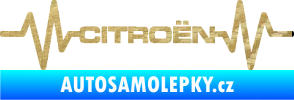 Samolepka Srdeční tep 057 Citroen 3D karbon zlatý