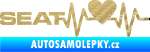 Samolepka Srdeční tep 060 levá Seat 3D karbon zlatý