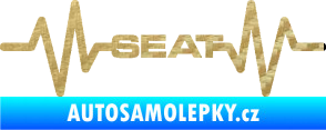 Samolepka Srdeční tep 061 Seat 3D karbon zlatý