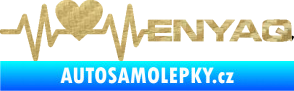 Samolepka Srdeční tep 062 pravá Enyaq 3D karbon zlatý