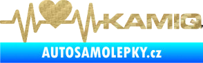 Samolepka Srdeční tep 066 pravá Kamiq 3D karbon zlatý