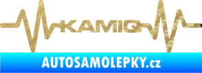 Samolepka Srdeční tep 067 Kamiq 3D karbon zlatý