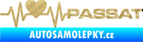 Samolepka Srdeční tep 077 pravá Volkswagen Passat 3D karbon zlatý