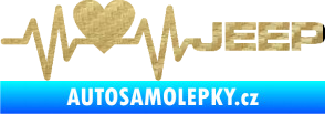 Samolepka Srdeční tep 080 pravá Jeep 3D karbon zlatý