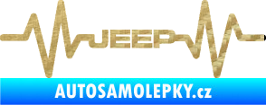 Samolepka Srdeční tep 081 Jeep 3D karbon zlatý