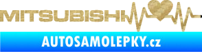Samolepka Srdeční tep 082 levá Mitsubishi 3D karbon zlatý