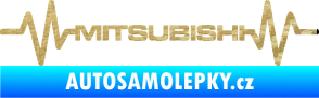 Samolepka Srdeční tep 083 Mitsubishi 3D karbon zlatý