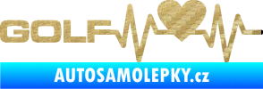 Samolepka Srdeční tep 084 levá Volkswagen Golf 3D karbon zlatý