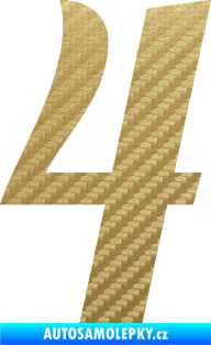 Samolepka Startovní číslo 4 typ 3 3D karbon zlatý