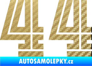 Samolepka Startovní číslo 44 typ 7 3D karbon zlatý
