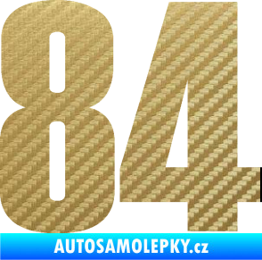 Samolepka Startovní číslo 84 typ 2    3D karbon zlatý