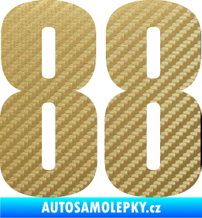 Samolepka Startovní číslo 88 typ 2        3D karbon zlatý