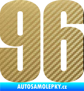 Samolepka Startovní číslo 96 typ 2     3D karbon zlatý