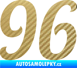 Samolepka Startovní číslo 96 typ 3    3D karbon zlatý